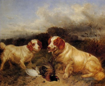 狩猟犬とマガモ Oil Paintings